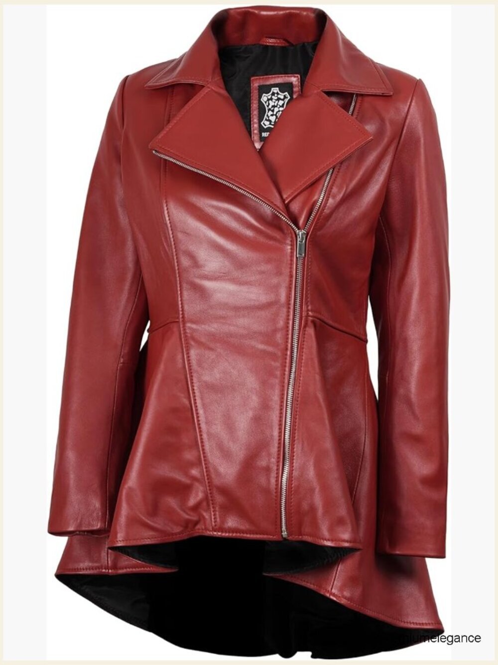 Real Lambskin Leather Peplum Jacket Cocoon Coat